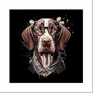 Pointer dog hipster Posters and Art